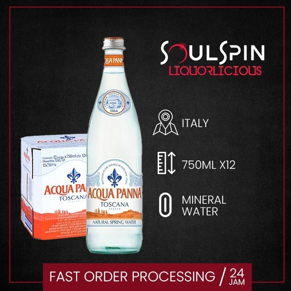 

Acqua Panna Natural Mineral Water 750ml [dus isi 12 botol] Khusus JNE Trucking + Termasuk Packing Kayu