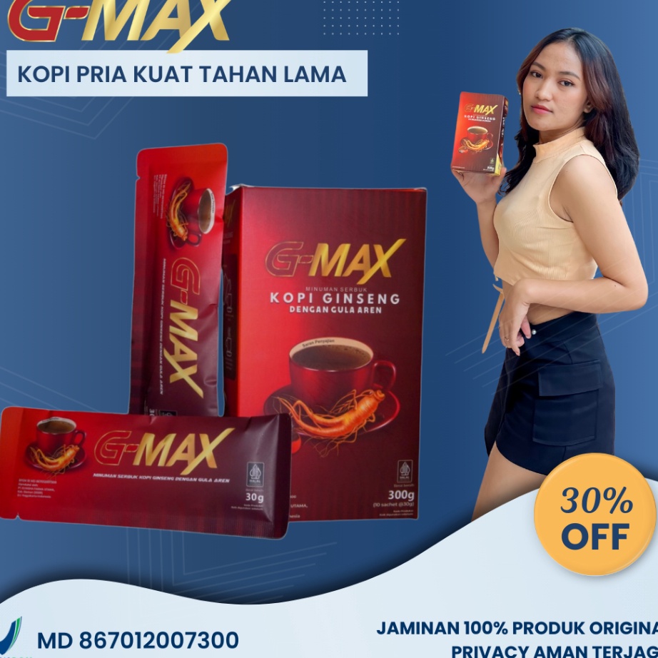 

Bisa Cod GMAX Minuman Serbuk Kopi Ginseng Dan Gula Aren Meningkatkan Daya Tahan Tubuh BPOM HALAL Untuk Pria