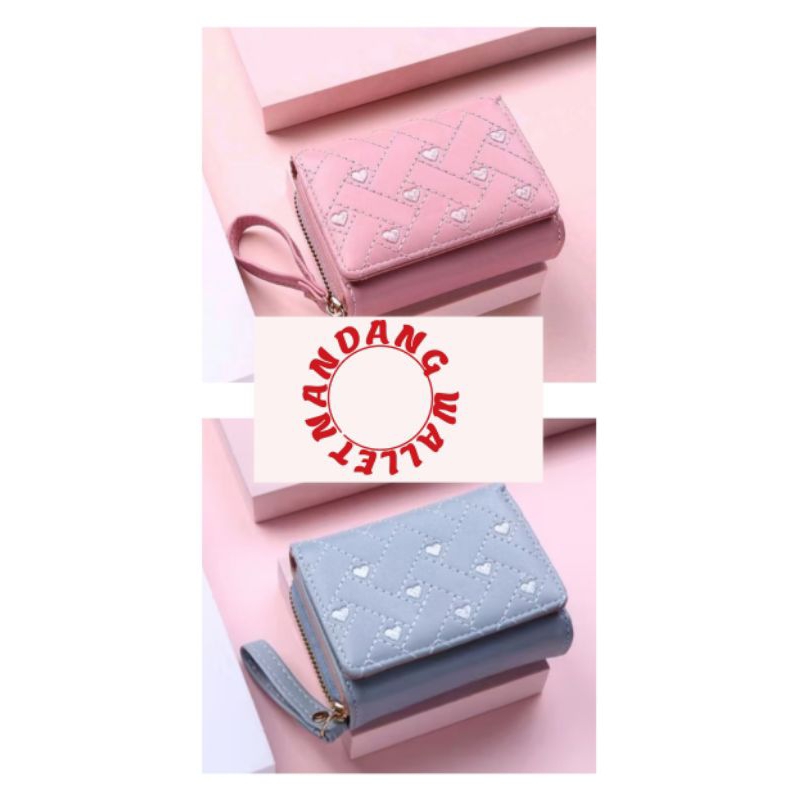 NWC>Dompet Wanita Aurora Dompet koin Mini Dompet Lipat aesthetic lucu