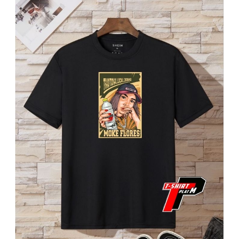 Kaos Moke Flores Semi Cotton 30s