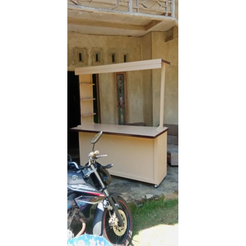 Booth kayu/ booth lipat portable/ gerobak jualan es minuman kopi dll/ meja lipat/ meja dagang