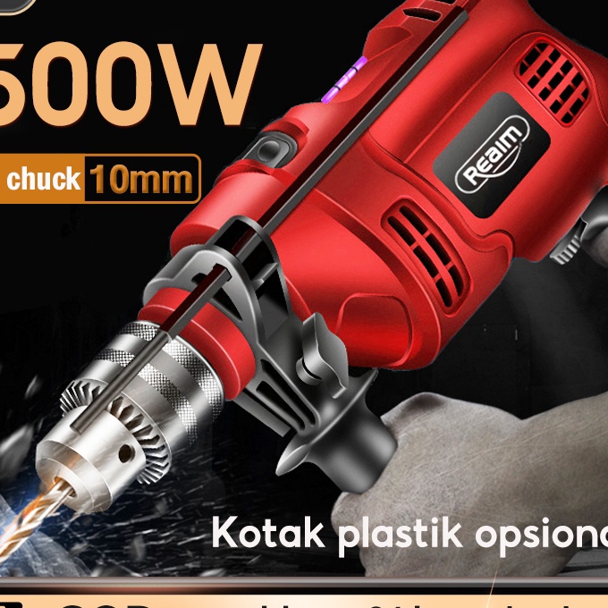 HJ6 REAIM Mesin Bor Listrik Bolak Balik 1MM Electric Drill Bor Beton Bor Tembok Alat Bor Bor Obeng B