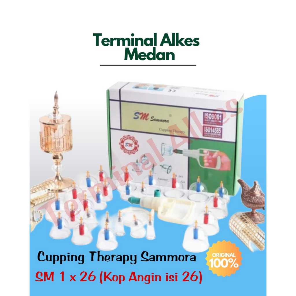 Kop Angin isi 26 kop / Alat Bekam Sammora China Hijau SM / Kop Sammora isi 26 pcs Lengkap Original