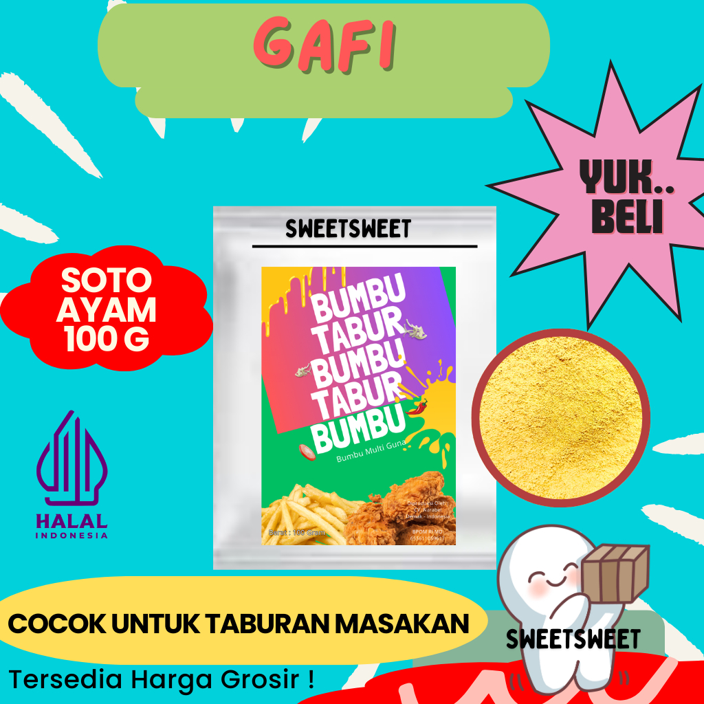 

Sweetsweet Bumbu Tabur Rasa Soto Ayam 100g | Seasoning Powder {BISA COD} {Lebih Murah Grosir}