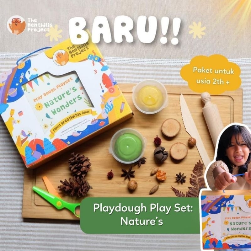 Paket Mainan Edukasi Anak - Playdough Play Set : Nature - Goodiebag Menthilis