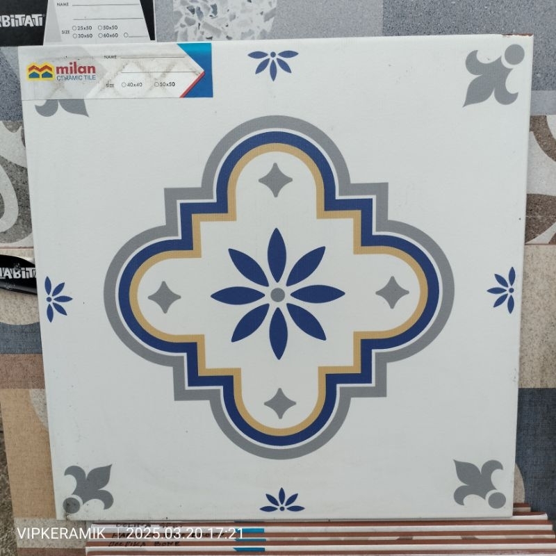 KERAMIK LANTAI VINTAGE MURAH MILAN CALM ROYAL 40X40 KW1