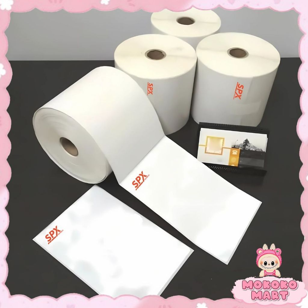 

MM Kertas Thermal 1 Roll 250 Lembar Kertas Resi Label Ukuran A6 120mm 150mm SPX Kertas Sticker Paket