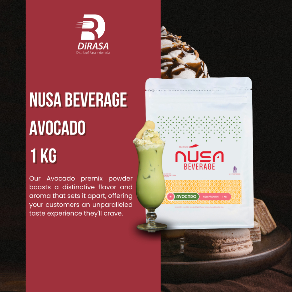 

DiRASA - NUSA BEVERAGE Avocado Drink Powder 1 KG Untuk Bisnis HORECA/Barista/Bartender/Mixologist