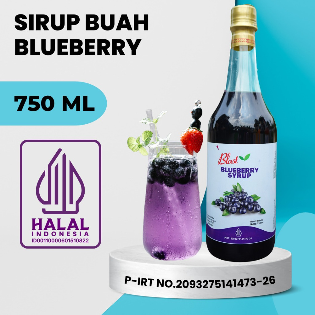 

Syrup BLUBERRY 750 mL - Sirup Minuman Rasa Bluberi - Aneka Rasa Buah