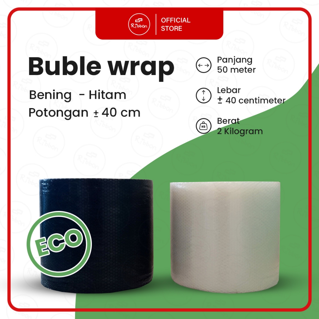 

BUBBLE WRAPPING ECO 40cm 50m Buble Wrapping Tipis Pack Eceran Murah Bening