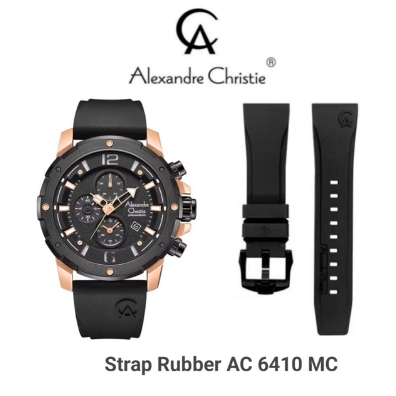 Tali Rubber Jam Tangan Alexandre Christie AC 6410 MC / AC6410 Original