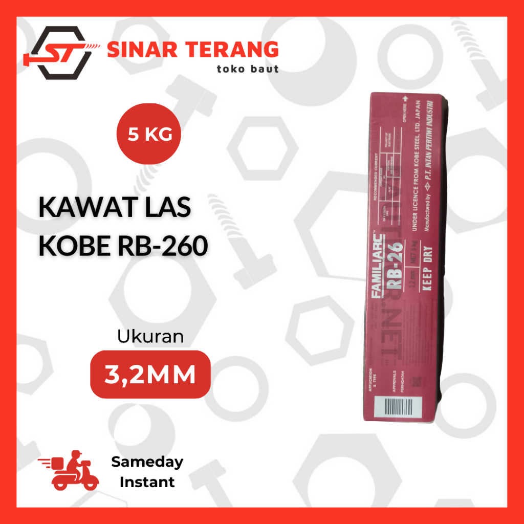 (5KG) Kawat Las Kobe RB-260 3.2mm / Welding Electrode