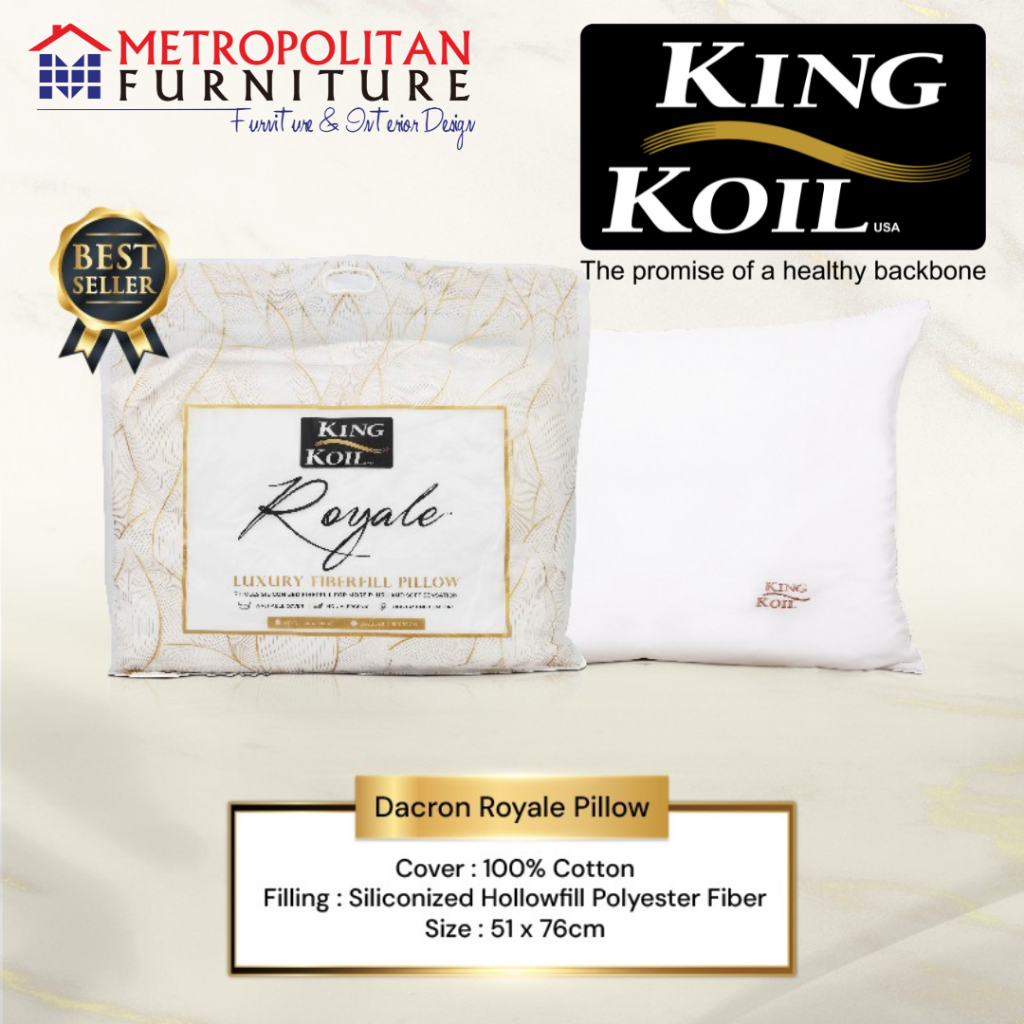 Bantal KING KOIL Royale Pillow Gold Polyester Fiberfill KingKoil Ori