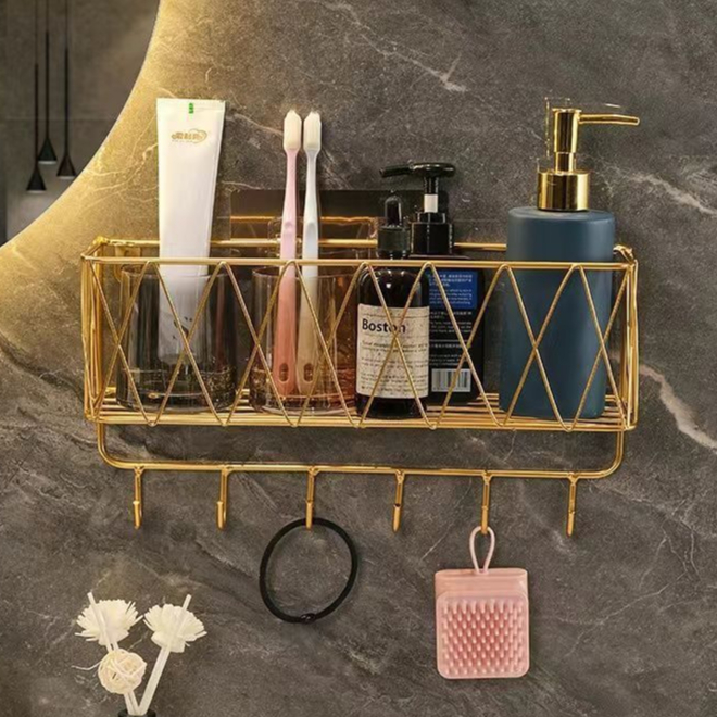 Rak Sabun Kamar Mandi SS304 Gold / Rak Organiser / Rak Kamar Mandi Gold M-3419