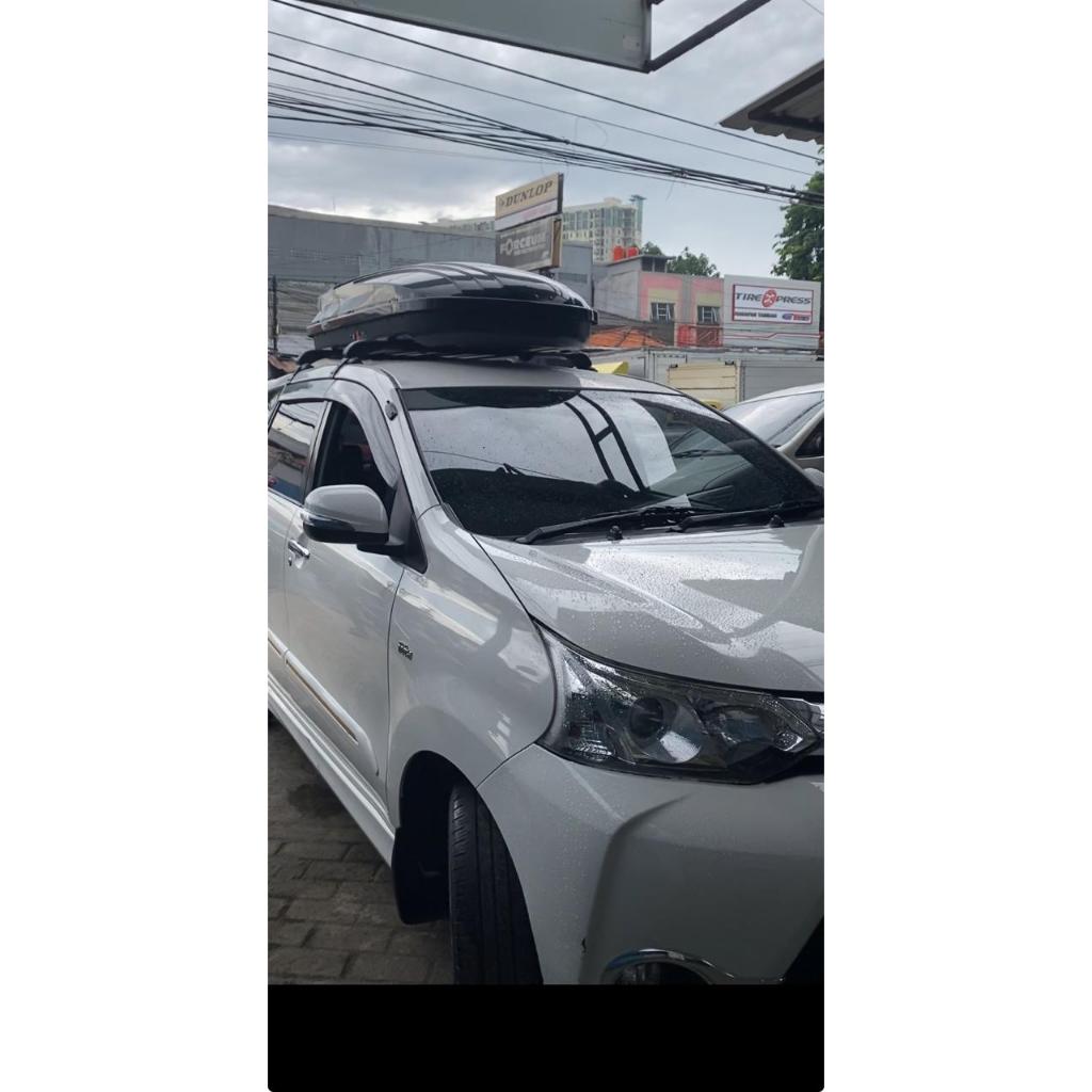 Paket Roof Box+Cross Bar Brio Mobilio Brv Crv Freed Innova Zenix Ertiga Xl7 Pajero Fortuner Livina