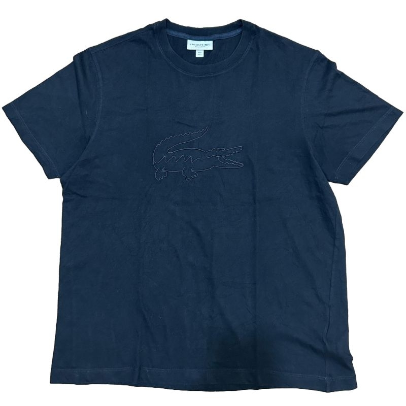 Kaos Lacoste Big Logo Black In Black Second Original