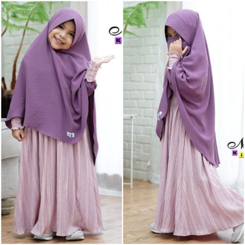 SET LAYLA REMAJA LILAC GAMIS BAJU ANAK JILBAB SYARI  NAYLAKIDS