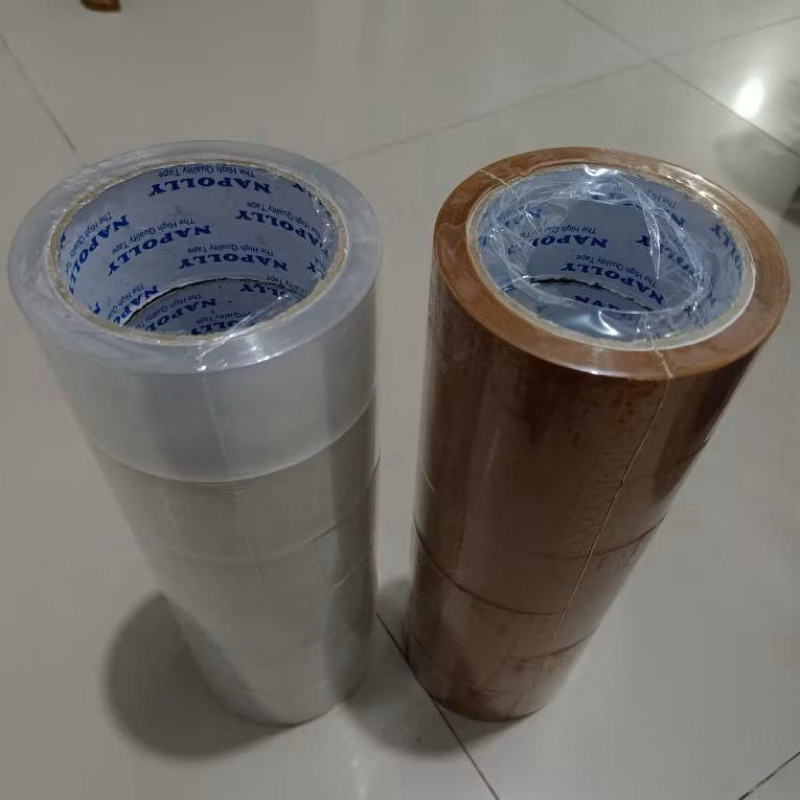 

Lakban Isolasi Packing 90y 90 yard Bening Transparan Coklat 2 inch Napolly Kuat Rekat Elastis Murah