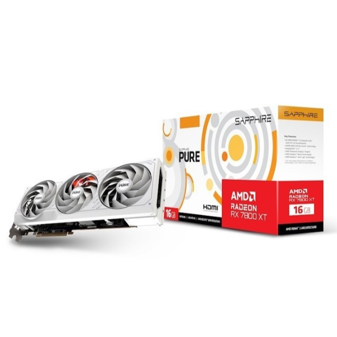 SAPPHIRE PURE AMD Radeon RX 7800 XT OC 16GB| RX 7800 XT WHITE