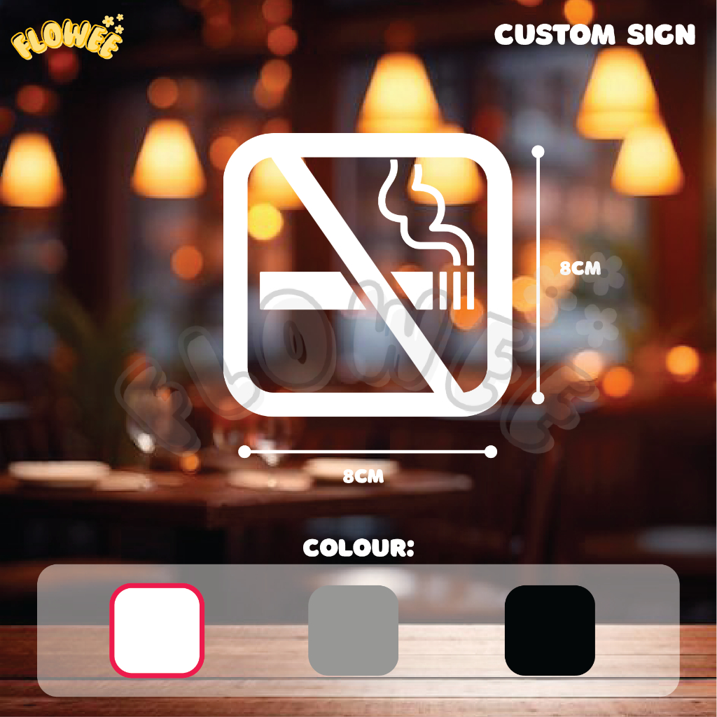 

Sticker sign putih ukuran 8x8 cm / stiker tanda dilarang / sticker dilarang / stiker kaca pintu / sticker tanda dilarang merokok / sticker dilarang buangsampah DLL / Sticker sign custom