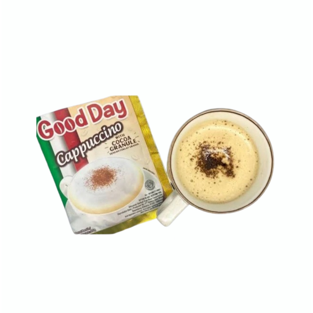 

Kopi Good Day Cappucinno with Cocoa Granule 1 Renceng 10 Sachet 25g | Maierastore
