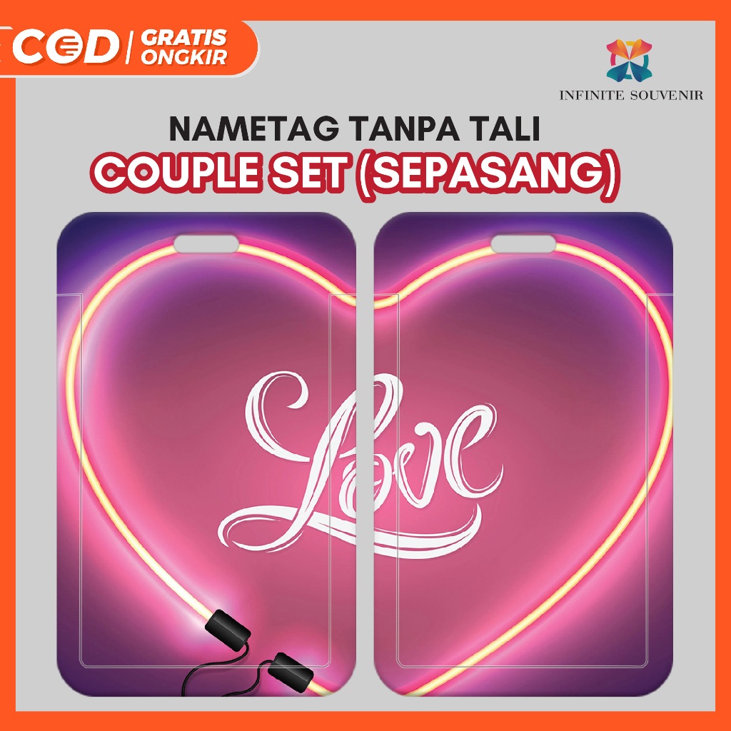 

(N018) DAPAT SEPASANG / 2 PCS Name Tag Couple Series / Card Holder Samaan dengan Pasangan / Pacar