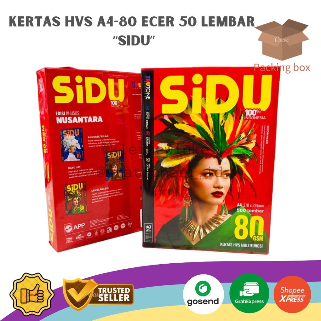 

[ 50 Lembar ] Kertas HVS A4-80 SIDU ECER!