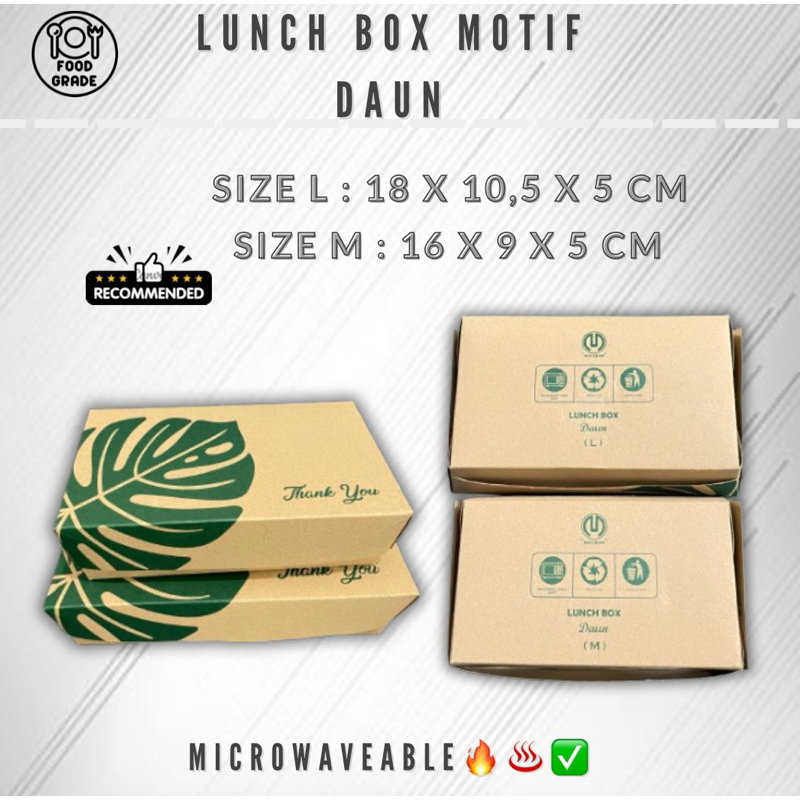 

Lunch box craft lembaran lpt size M & L Dine In craft tebal 320 gsm MOTIF DAUN HIJAU