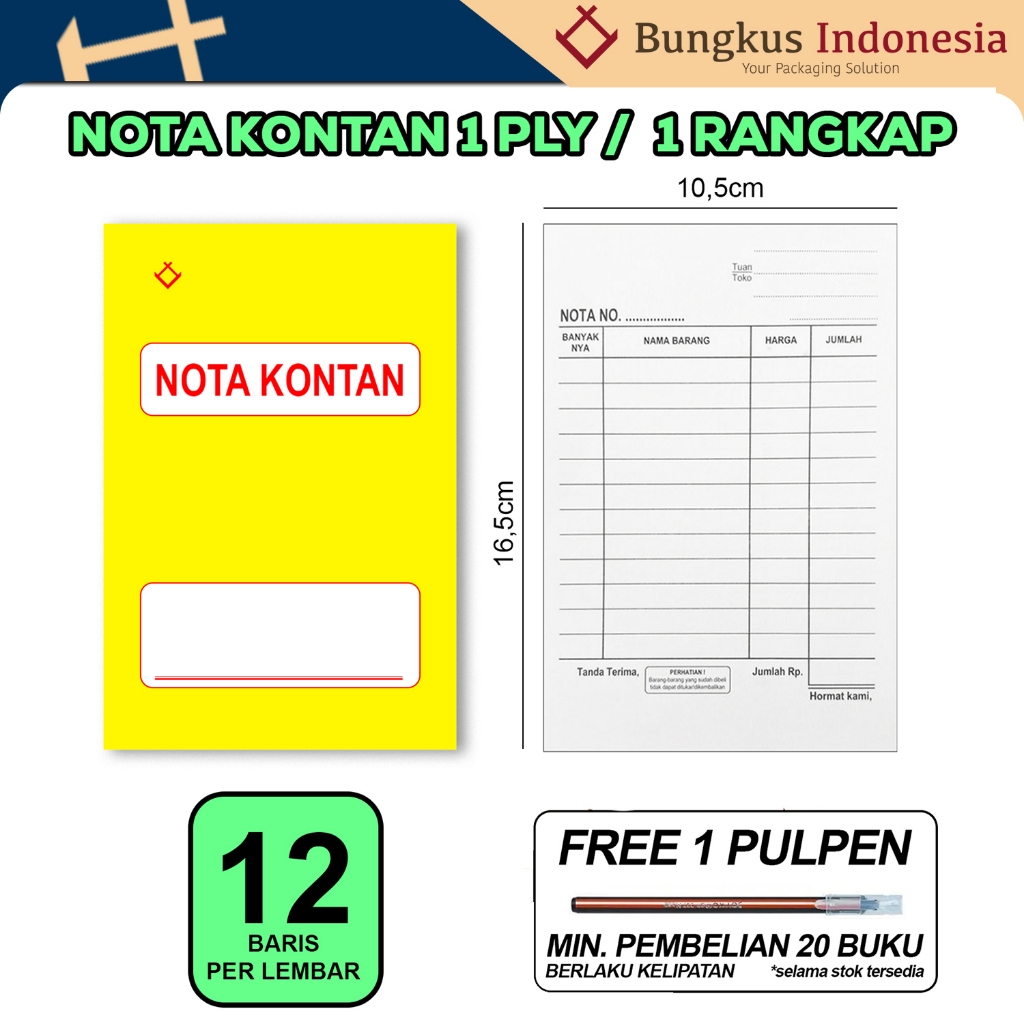 

Nota Kontan Kecil 1 ply NK K1