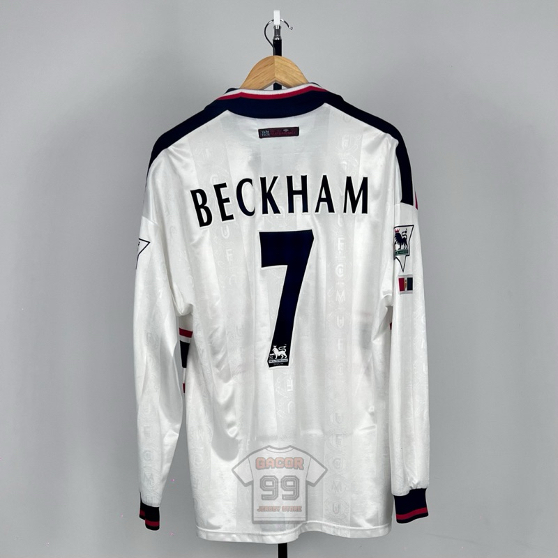Man Utd 98/99 Away Long Sleeve Jersey Original - Size XL - NNS Beckham 7 + PL Patch