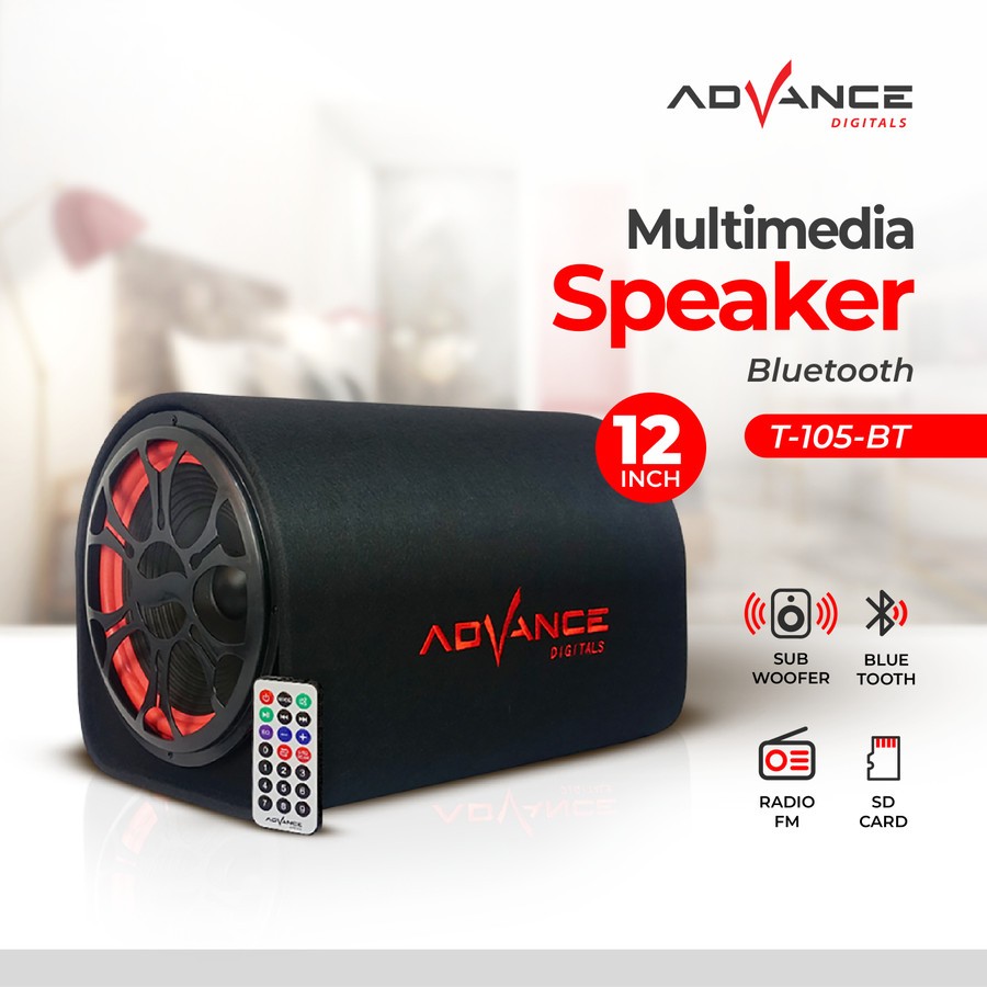 Speaker Advance T-105BT 12" Subwoofer Speaker T105BT Bluetooth