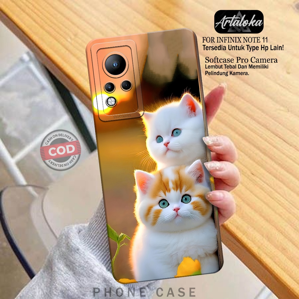Case Hp Infinix Note 11 Fashion Case Kucing Keren Softcase Infinix Note 11 Silikon TPU Pro Camera Ca