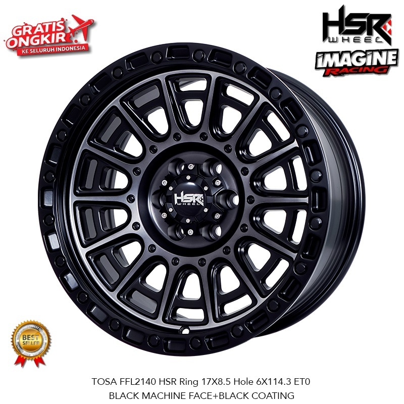 VELG MOBIL HSR TOSA RING 17 LEBAR 8,5 HOLE 6X114,3  ET0 UNTUK NAVARA TERRA