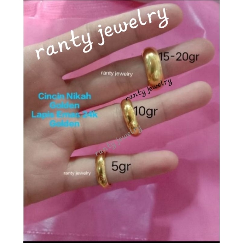 Cincin Belah Rotan Replika Emas 24k, Kualitas Golden, persis seperti emas asli, Cincin Polos, Cincin