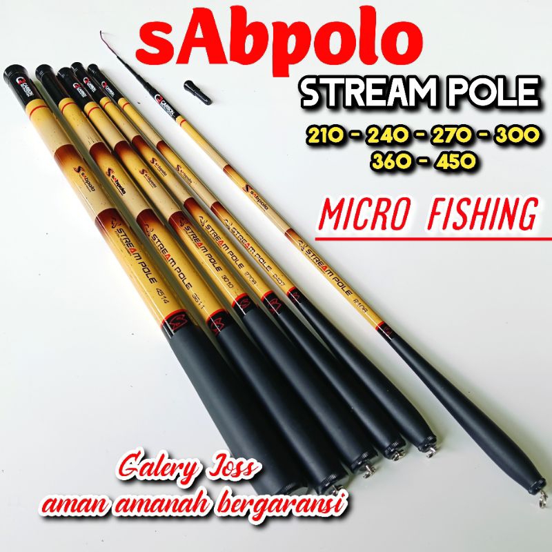 Tegek micro fishing Sabpolo stream pole 210 240 270 300 360 450 tegek ruas pendek