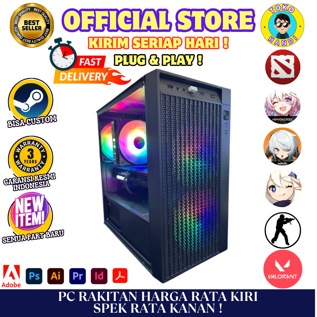 PC RAKITAN GAMING AMD RYZEN 5 4500 VGA RX 6600