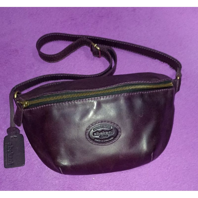 preloved waistbag abekani tas kulit asli