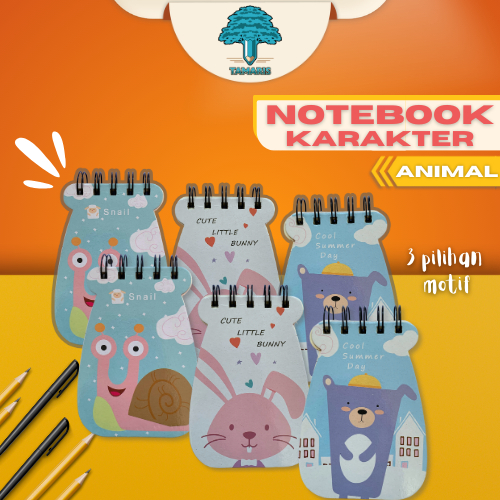 

NOTEBOOK KARAKTER ANIMAL KECIL 5 pilihan motif