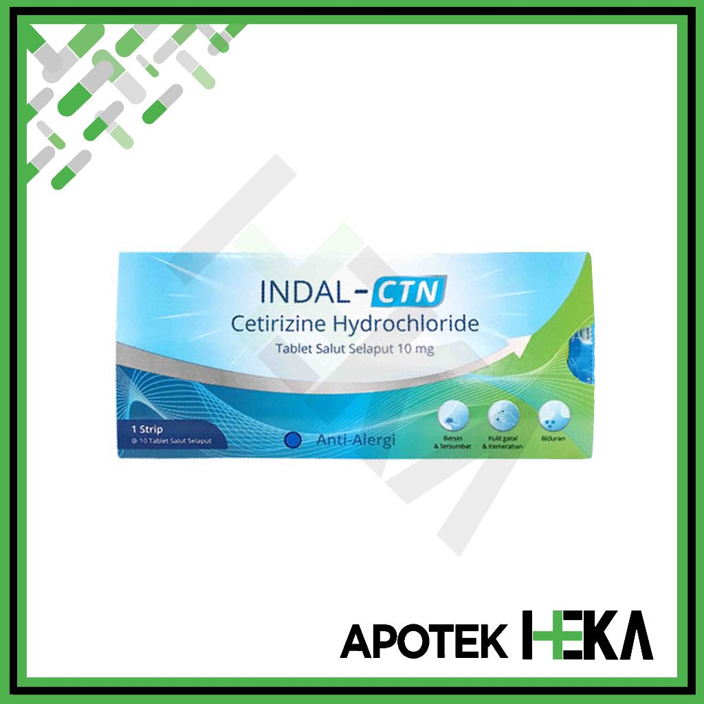 Indal CTN Cetirizine Strip isi 10 Tablet - Obat Alergi [TANGERANG]