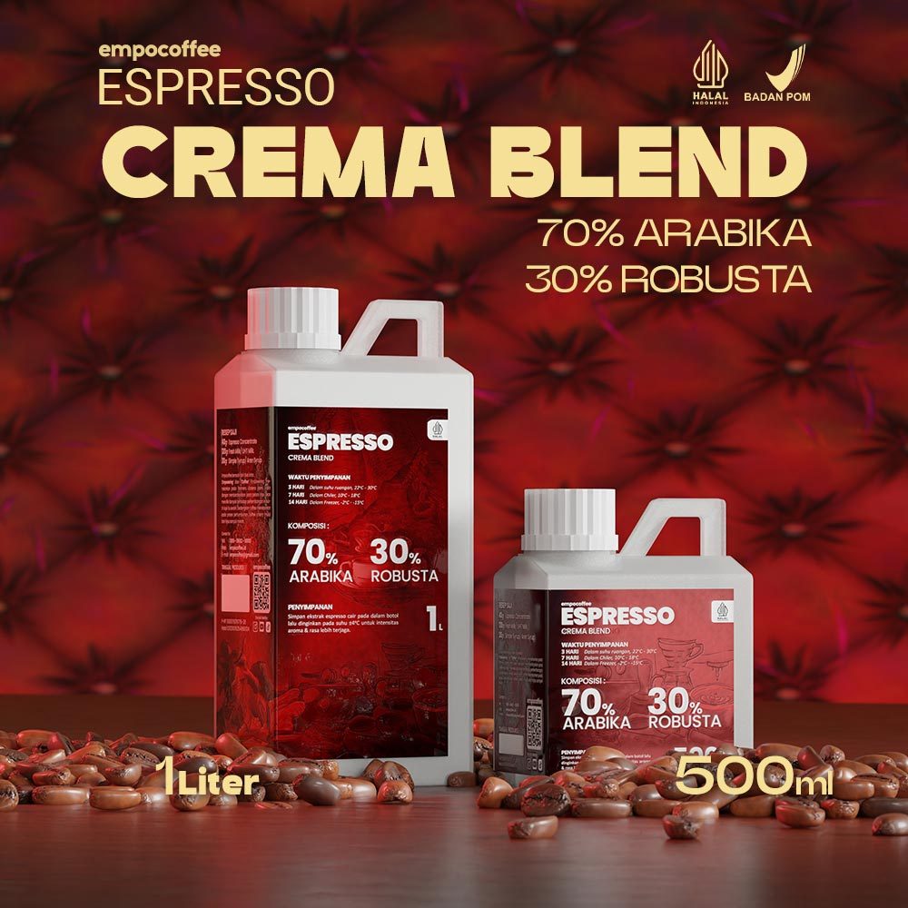 

Espresso Cair Crema Blend Minuman Coffee Arabika Robusta 70/30