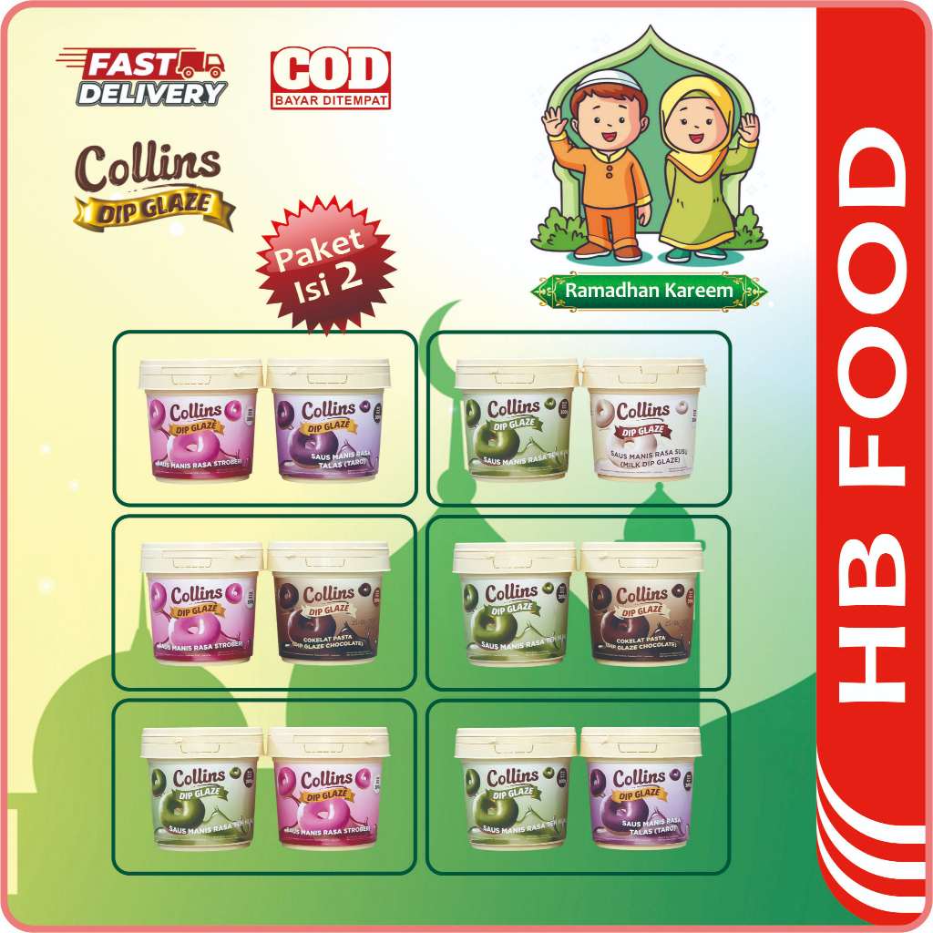 

Collins - Paket Bundling Isi 2 - Collins Dip Glaze 300gr x 2 - Menu Sarapan - Selai - Topping