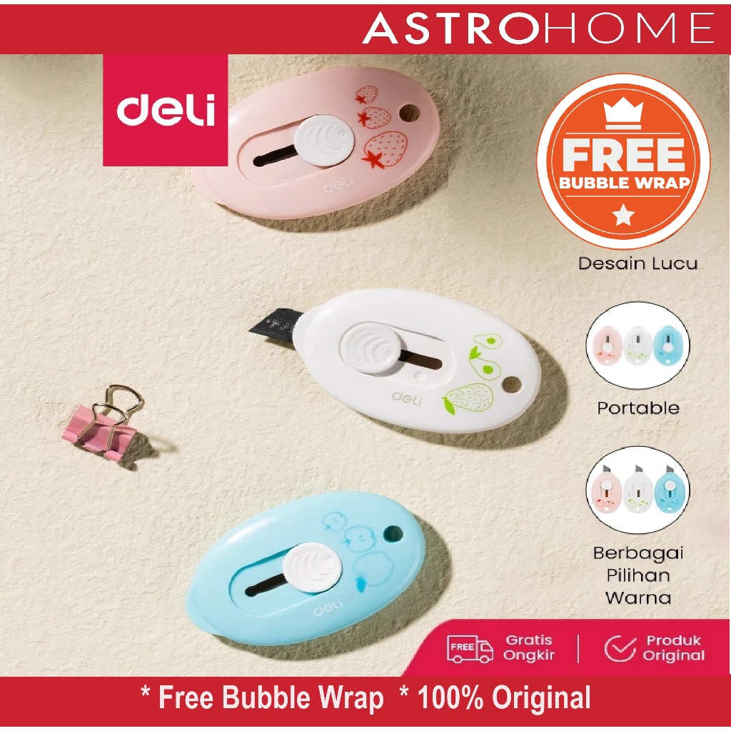 

Pisau Kecil Portabel Lucu Membuka Paket Pisau Tajam Anti Karat SK5 Deli Mini Cutter E2050F E 2050F