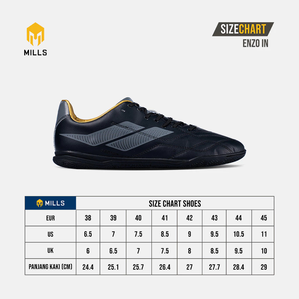 big promo sepatu futsal mills enzo in kulit sintetis original