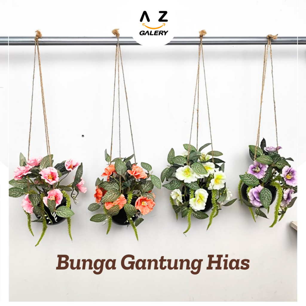 Pot Bunga Hias Gantung Tanaman Plastik Hiasan Pajangan Dinding Rumah Indoor Cantik Import PBP194