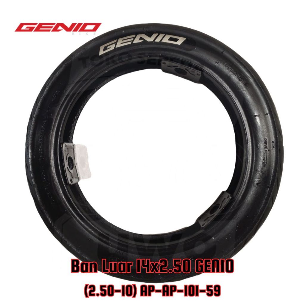 Ban Luar Sepeda Listrik Selis 14x2.50 GENIO AP-101-59 (60/100) Tubeless, Original