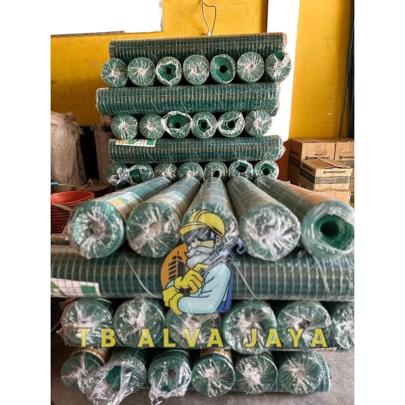 KAWAT RAM LOKET PVC Hijau Ayakan Kandang 1 roll 1/2 inch dan 3/4 inch