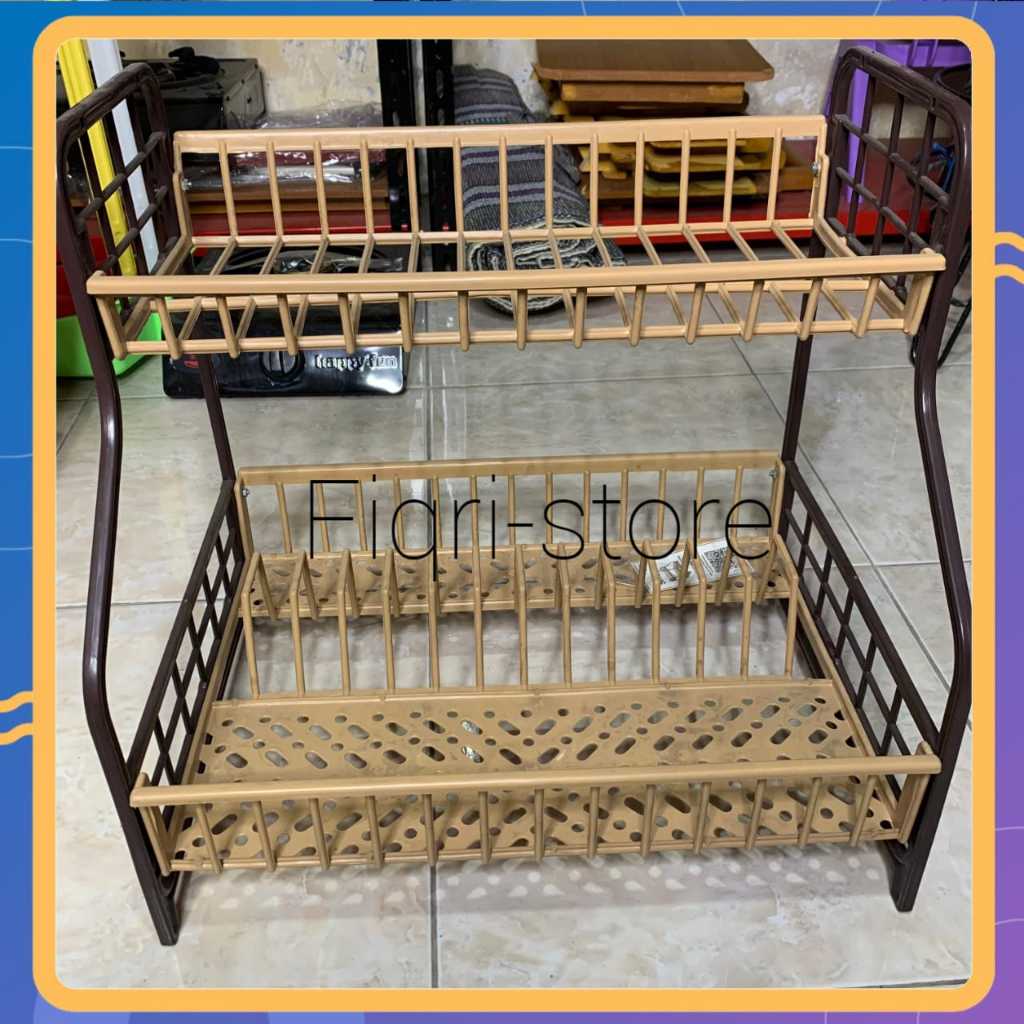 Rak Piring Plastik Coklat /rak cuci piring/rak piring westafel