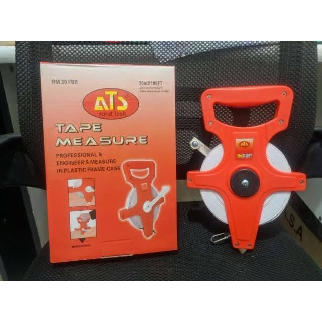 ATS Meter Tancap Roll Meteran Fiber 30 meter Meter Fiber Karet PVC Original