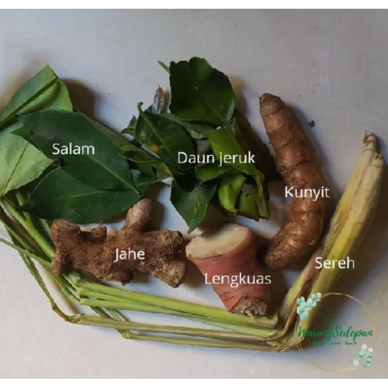 

REMPAH CAMPUR RP 10.000 (jahe,kunyit, lengkuas,sere,daun jeruk,daun salam.)