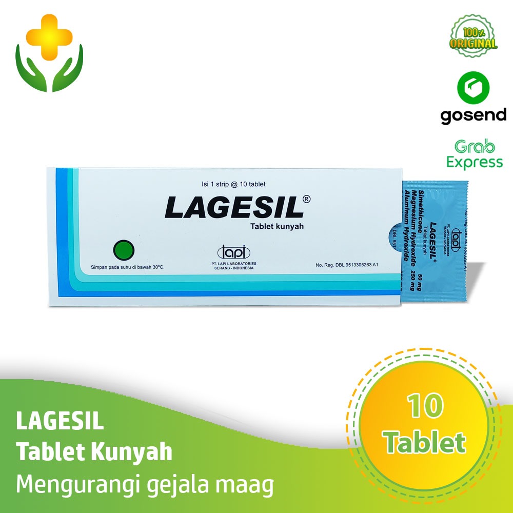Lagesil 10 Tablet Strip Obat Maag Asam Lambung Tukak Lambung GERD